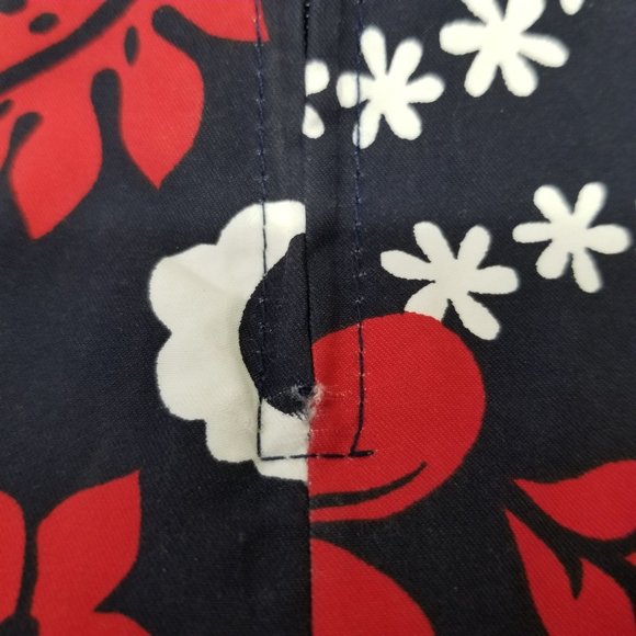 Toes on the Nose Red Blue Floral Hawaiian 90s Y2K Spaghetti Strap Dress Corset M - Picture 4 of 7